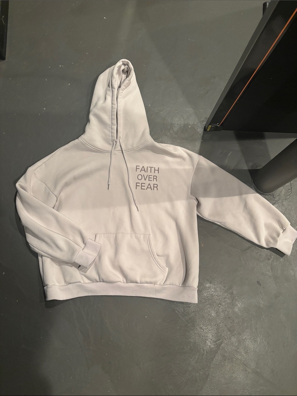 Faith Over Fear oversized Hoodie - Light Gray Women's Hoodie